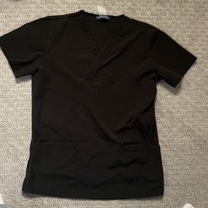 EUC Black Scrub Top with 2 Front Pockets S—T-R-E-T-C-H
